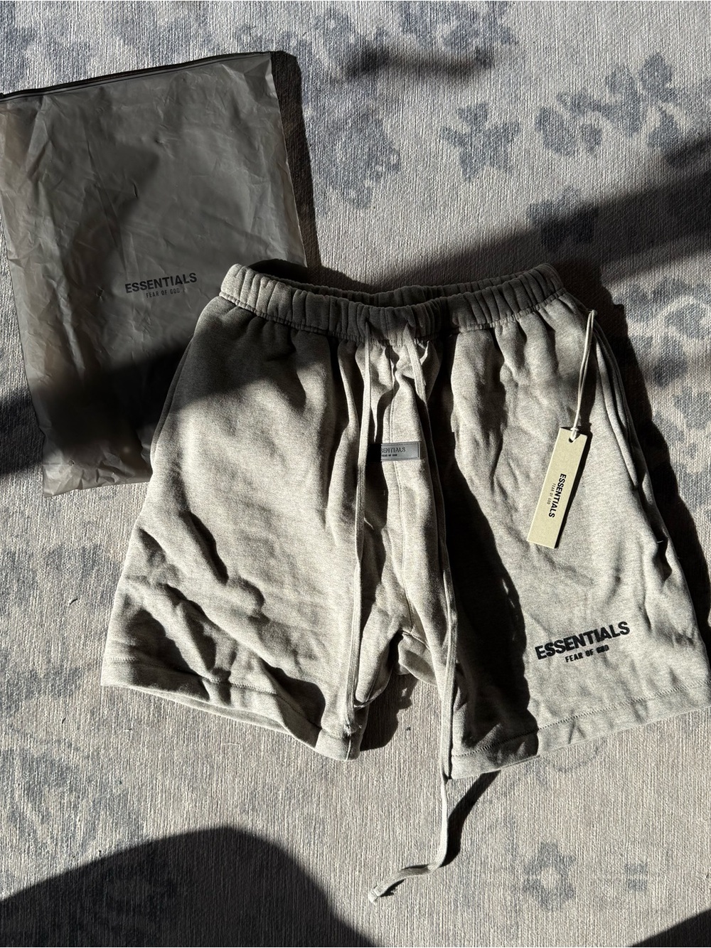 Fear of God Essentials Men’s Gray Drawstring Cotton Shorts